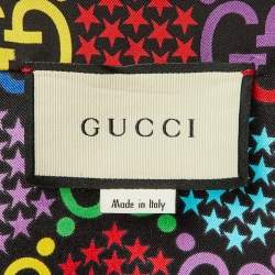 Pre Owned Gucci Multicolor GG Psychedelic Print Silk Pajama Top M