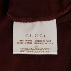 Pre Owned Gucci Burgundy Jersey Sleeveless Short Dress S
