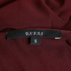 Pre Owned Gucci Burgundy Jersey Sleeveless Short Dress S