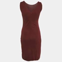 Pre Owned Gucci Burgundy Jersey Sleeveless Short Dress S