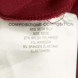 Pre Owned Gucci Red Satin Silk Knotted Mini Dress M