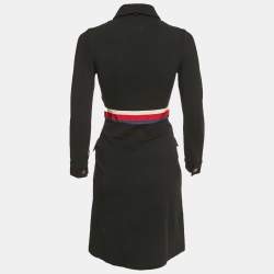 Pre Owned Gucci Black Neck-Tie Stretch Crepe Mini Dress S
