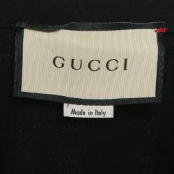 Pre Owned Gucci Black Neck-Tie Stretch Crepe Mini Dress S