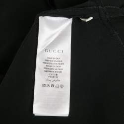 Pre Owned Gucci Black Neck-Tie Stretch Crepe Mini Dress S