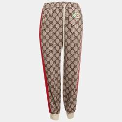Pre Owned Gucci Beige GG Supreme Print Cotton Joggers XS