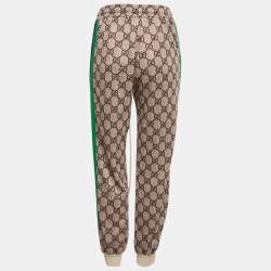 Pre Owned Gucci Beige GG Supreme Print Cotton Joggers XS