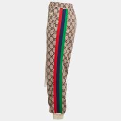 Pre Owned Gucci Beige GG Supreme Print Cotton Joggers XS