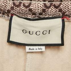 Pre Owned Gucci Beige GG Supreme Print Cotton Joggers XS