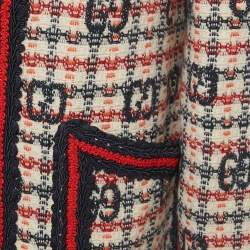 Pre Owned Gucci Multicolor GG Jacquard Open Front Jacket S