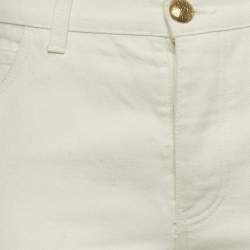 Pre Owned Gucci Beige Web Trim Denim Hypnotism Jeans S/Waist 28"