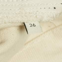 Pre Owned Gucci Beige Web Trim Denim Hypnotism Jeans S/Waist 28"