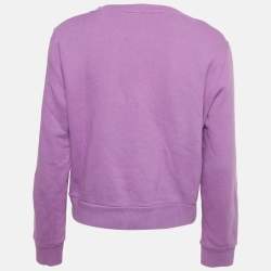 Pre Owned Gucci Purple Printed Cotton Sweatshirt XS