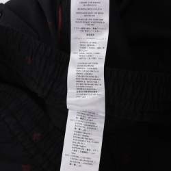 Pre Owned Gucci Black Wool Contrast Trim & Bees Detailed Gabardine Pants M