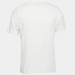 Pre Owned Gucci Ivory Printed Jersey Crewneck T-Shirt XS