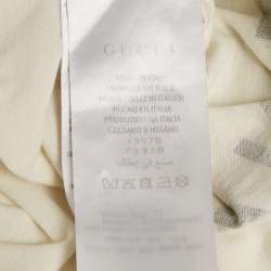 Pre Owned Gucci Cream Printed Jersey T-Shirt M