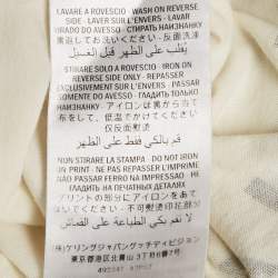 Pre Owned Gucci Cream Printed Jersey T-Shirt M