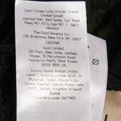 Pre Owned Gucci Black GG and Stars Embroidered Tulle Sheer Top S