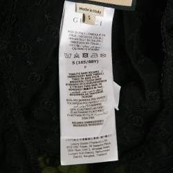 Pre Owned Gucci Black GG and Stars Embroidered Tulle Sheer Top S