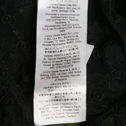 Pre Owned Gucci Black GG and Stars Embroidered Tulle Sheer Top S