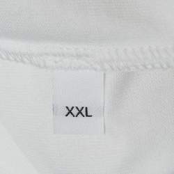 Pre Owned Gucci White Web Trim Jersey Logo Patch T-Shirt XXL