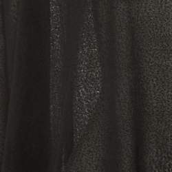 Pre Owned Gucci Black Lamé Striped Trim Crepe Sheer Poncho L