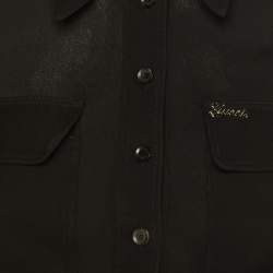 Pre Owned Gucci Black Jersey Pocket Front Mini Dress XS