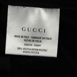 Pre Owned Gucci Black Jersey Pocket Front Mini Dress XS