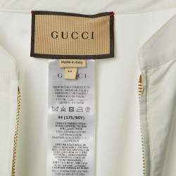 Pre Owned Gucci White Cotton Zip UP Maxi Dress M