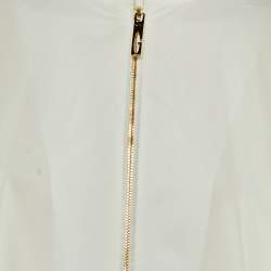 Pre Owned Gucci White Cotton Zip UP Maxi Dress M