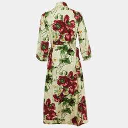 Pre Owned Gucci Multicolor Floral Print Cotton Maxi Dress XS