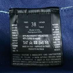 Pre Owned Gucci Baby Blue Leather Jacket S 