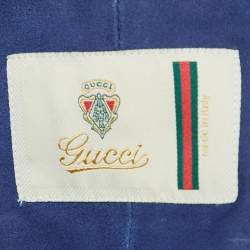 Pre Owned Gucci Baby Blue Leather Jacket S 