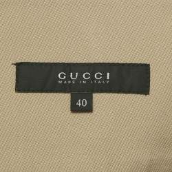 Pre Owned Gucci Beige Gabardine Mini Wrap Skirt S