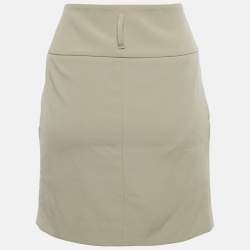 Pre Owned Gucci Beige Gabardine Mini Wrap Skirt S