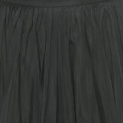 مملوكة مسبقًا Gucci Black Silk Gathered Midi Skirt M