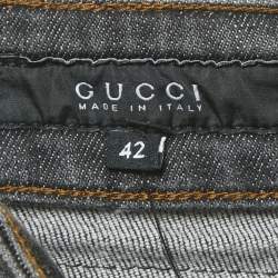 Pre Owned بنطلون جينز غوتشي سكيني دينم رمادي خصر 27 بوصة