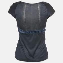 مملوكة مسبقًا قميص غوتشي قطن كحلي بأكمام قصيرة XS