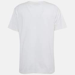 مملوكة مسبقًا Gucci Off White Interlocking G Cotton Crew Neck T-Shirt M
