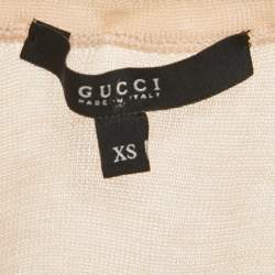 مملوكة مسبقًا Gucci Light Orange Cotton Knit Wrap On Top XS