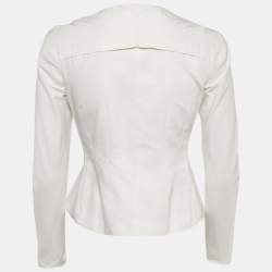 Pre Owned جاكيت غوتشي جباردين أبيض مزدوج الصدر مقاس صغير (سمول)