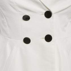 Pre Owned جاكيت غوتشي جباردين أبيض مزدوج الصدر مقاس صغير (سمول)