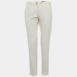 مملوكة مسبقًا بنطلون غوتشي ضيق قطن مطاطي لون كريم مقاس خصر 31 بوصة