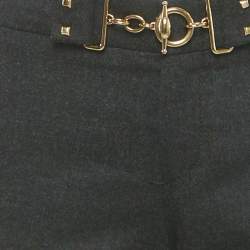 مملوكة مسبقًا بنطلون غوتشي صوف رمادي بتفاصيل خصر مقاس متوسط (ميديوم)