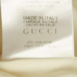 مملوكة مسبقًا قميص غوتشي قطن كريمي كم طويل مقاس صغير - سمول