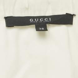 مملوكة مسبقًا قميص غوتشي قطن كريمي كم طويل مقاس صغير - سمول