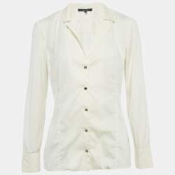 مملوكة مسبقًا قميص غوتشي قطن كريمي كم طويل مقاس صغير - سمول