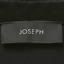 Pre Owned Joseph Black Satin Trim Collar Crepe Sheath Dress XS