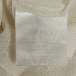 مملوكة مسبقًا Gucci Equestrian White Polyester Contrast Collar Polo T-Shirt S