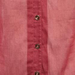 مملوكة مسبقًا Gucci Pink Cotton Semi Sheer Shirt S