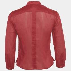 مملوكة مسبقًا Gucci Pink Cotton Semi Sheer Shirt S